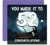 52nd Birthday Cards for Men Women - You Made It To - Happy Birthday Card for 52 Year Old Man Woman Nan Colleague Nanny Brother, 145mm Bday Greeting Cards