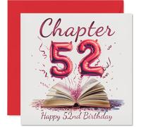 52nd Birthday Cards for Women Men - Start of Another Chapter - Happy Birthday Card for 52 Year Old Woman Man Nan Colleague Nanny Brother, 145mm Bday Greeting Cards