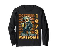 52nd Birthday Cow Legends October 1973 52 Years Old Mens Long Sleeve T-Shirt