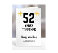 52nd Wedding Aniversary Card, Fifty-second Anniversary Card, 52 years Happy Wedding Anniversary Card for a special couple, Years Together, A5-346_52