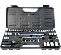 52Pc Socket Set 1/4 Assorted Drives Kit Heavy Duty With Case And Ratchet Handle
