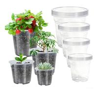 52pcs Clear Nursery Pots 4-7 Inch Plastic Set with Drainage Holes