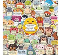 52Pcs Emotional Support Animal Stickers, Cute Affirmation Sticker Pack for Kids Adults, Funny Motivational Vinyl Decals for Laptop Water Bottle Journal Phones, Well Done Reward Stickers for Teachers