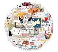 52Pcs Gilmore Girls Stickers Pack, Waterproof Vinyl Decals for Laptop, Journal, Water Bottle - Aesthetic Doodle Stickers for Scrapbooking and Customization