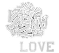 52Pcs Iron on Letters, A to Z Iron on Patches Ironed Adhesive Iron on Letters for Clothes Alphabet Repair Patches Jackets Shirts Hats Bags Jeans DIY Projects (Silver)