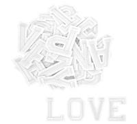 52Pcs Iron on Letters, A to Z Iron on Patches Ironed Adhesive Iron on Letters for Clothes Alphabet Repair Patches Jackets Shirts Hats Bags Jeans DIY Projects (White)