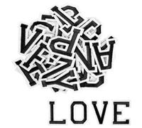 52Pcs Iron on Letters, A to Z Iron on Patches Ironed Adhesive Iron on Letters for Clothes Alphabet Repair Patches Jackets Shirts Hats Bags Jeans DIY Projects (Black)