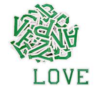 52Pcs Iron on Letters A-Z, Iron on Patches Alphabet Repair Patches for Clothes Jackets Shirts Hats Bags Jeans DIY Projects (Green)