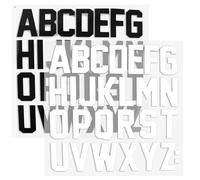 52PCS Iron on Letters for Clothing 2 Inch Letter Patches Iron on Black and White Iron On Heat Transfer Letters Iron on Name Transfers for Sport T Shirts Team Name Clothes Slogan Printing DIY Crafts