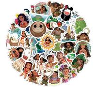 52Pcs Moana Stickers，Cartoon Aesthetic Vinyl Waterproof Sticker Decals for Water Bottle, Laptop, Phone, Scrapbook, Journaling for Toddlers Teens Adults Birthday Party Supplies Favors