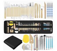 52Pcs Polymer Clay Tools Set: Complete Pottery Tools Clay Sculpting Tool Kit with Storage Bag for Adults Carving Drawing Molding Modeling Shaping