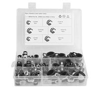 52pcs R - Type Pipe Clamp Assortment Kit, Stainless Steel Hose Clamps with Rubber Cushion, 5 Sizes 1/4in to 5/8in for Automotive Industrial Marine Use