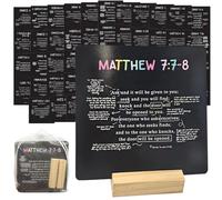 52Pcs Scripture Cards, Bible Verse Mapping Cards Set with Wood Stand, Christian Idea Bible Verse Map Card, Daily Devotional Tool, Bible Trivia Prayer Card Crafts Set Gifts for All Ages
