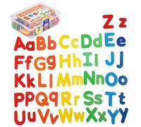 52Pcs/Set Wooden Alphabet Letters Colorful Wooden Letters with Plastic Storage Box Preschool Educational Toys for Toddlers Boys Girls Alphabet Games ABC Learning for Toddlers Toys
