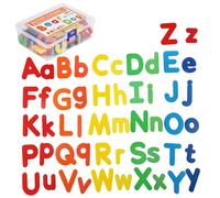 52Pcs/Set Wooden Alphabet Letters Colorful Wooden Letters with Plastic Storage Box Preschool Educational Toys for Toddlers Boys Girls