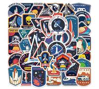 52Pcs Space Explorer NASA Stickers Water Bottles Laptop Phone Skateboard Car Computer Astronaut Spaceman Universe Planet Stickers Vinyl Waterproof Aesthetic Stickers Pack for Teens Kids Adults