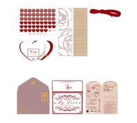 52Pcs Tiny Heart Envelope and Stationery Letter Writing Paper Set for Wedding Invitations Valentines Greeting Cards Love Letter Envelopes