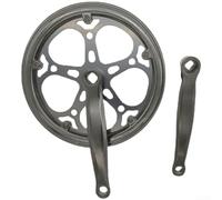 52T Bike Chainring 170mm Crank Arm Dual Cover | Sturdy iron construction, black finish, dust and debris protection, long-lasting durability, reliable performance