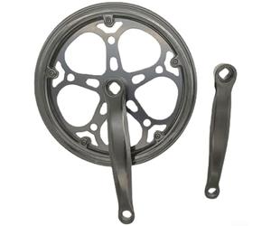 52T Bike Chainring 170mm Crank Arm Dual Cover | Sturdy iron construction, black finish, dust and debris protection, long-lasting durability, reliable performance