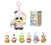 52TOYS Panda Roll Happy Weekend Series, Collectible Plush Toy with Kawaii Costume 1PC Random Design Action Figures Home Decorations, Holiday Birthday Gifts, for Panda Enthusiasts