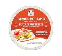 52USA Rice Paper, 1 Pack, Rice Paper Wrappers, Fresh Spring Roll Wrappers & Dumplings-34 Sheets, Gluten-Free Wonton Wrappers, Vegan, Low Carb, Vietnamese Rice Wraps (Round, 22cm)