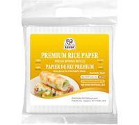 52USA Square Rice Paper, 3 Pack, White Rice Paper Wraps, Fresh Spring Roll Wraps & Dumplings, Gluten Free, Wonton Wrappers, Vegan, Low Carb, Vietnamese Rice Wraps (22
