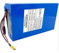 52V 75Ah Lithium Battery for Electric Bicycles - Waterproof PVC with Built-in BMS and 58.8V 2A Charger for Motors 200W to 1000W