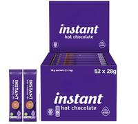 52x Dairy milk Instant Hot Chocolate Sachets 28g - Bulk Pack of 50 with Extra 2 - Quick Grab-and-Go Hot Drink for Kids Office, Hospital Guests, Schools, Visitors, Christmas Eve Treats, Corporate