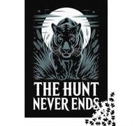 52x38cm/1000pcs, 1000 Piece Adult Jigsaw, Black Panther The Hunt Never Ends