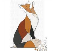 52x38cm/1000pcs 1000 Piece Jigsaw, Abstract Fox Art Print-2, New Year Gift | Adult jigsaw puzzle with 1000 pieces; fits quiet afternoons; when you want a longer activity without screens.