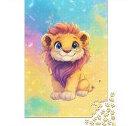 52x38cm/1000pcs 1000 Piece Jigsaw, Cute Cartoon Lion Cub Illustration, Festive Gift