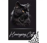 52x38cm/1000pcs 1000 Piece Jigsaw, Hemingway Cat Portrait