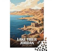 52x38cm/1000pcs 1000 Piece Jigsaw, Lake Tiber Jordan Travel Poster
