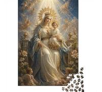 52x38cm/1000pcs 1000 Piece Jigsaw, Mary Jesus Crown Angels, Festive Gift