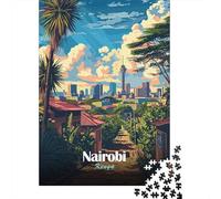 52x38cm/1000pcs 1000 Piece Jigsaw, Nairobi Kenya Cityscape, Festive Present