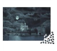 52x38cm/1000pcs 1000 Piece Jigsaw, Notre Dame Moon Night, New Year Gift