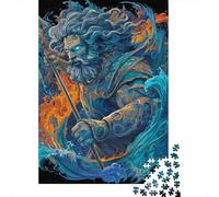 52x38cm/1000pcs 1000 Piece Jigsaw, Ocean God with Trident, New Year Gift | For New Year downtime, this adult jigsaw puzzle with 1000 pieces suits quiet moments between celebrations.