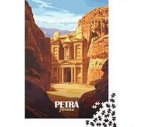 52x38cm/1000pcs 1000 Piece Jigsaw, Petra Jordan Travel Poster, Winter Gift