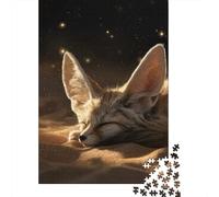52x38cm/1000pcs 1000 Piece Jigsaw, Sleeping Fennec Fox in The Desert, Festive Gift