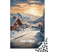 52x38cm/1000pcs 1000 Piece Jigsaw, Sun Valley Sunset, Festive Gift | For shared winter evenings: Adult jigsaw puzzle with 1000 pieces; for a gift that can be enjoyed well beyond the holidays.
