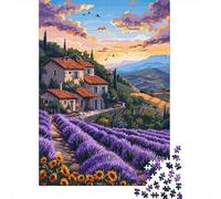 52x38cm/1000pcs 1000 Piece Jigsaw, Tuscany Lavender Pixel Art | For winter weekends: Adult jigsaw puzzle with 1000 pieces makes a thoughtful gift for adult puzzle fans.