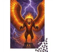 52x38cm/1000pcs 1000 Piece Jigsaw, Winged Lion on Fire, Holiday Puzzle Gift