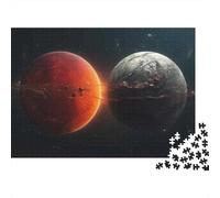 52x38cm/1000pcs, 1000 Piece Paper Puzzle, Mars Vs Earth The Ultimate Space Showdown