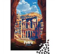52x38cm/1000pcs, 1000 Piece Paper Puzzle, Petra, Jordan Travel Poster