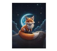 52x38cm/1000pcs Adult Pieces Jigsaw Puzzle Fox Under The Moonlight Puzzles for Adults Toy Wall Decor Difficult Hard Challenging To Complete 52x38cm/1000pcs
