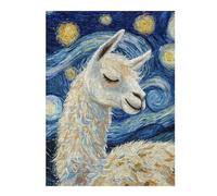 52x38cm/1000pcs Adult Pieces Jigsaw Puzzle Llama Sleeping Starry Night Jigsaw for Adults Family Game Perfect Decoration Birthday Present, Gifts, 52x38cm/1000pcs