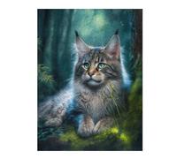52x38cm/1000pcs Adult Pieces Jigsaw Puzzle Mystical Forest Cat Jigsaws for Adults Toy Wall Decor For Family Fun Challenging To Complete 52x38cm/1000pcs