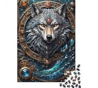 52x38cm/1000pcs, Adult Puzzle, 1000 Pieces, Astral Enchanter Wolf