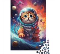 52x38cm/1000pcs, Classic Jigsaw Puzzle, 1000 Pieces, Space Cat Astronaut-34