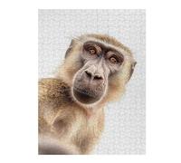 52x38cm/1000pcs Jigsaw Puzzle for Adults A Baboon Taking A Selfie Adult Jigsaw Puzzle Toy Wall Decor Staycation Kill Time Parent-child Interaction 52x38cm/1000pcs